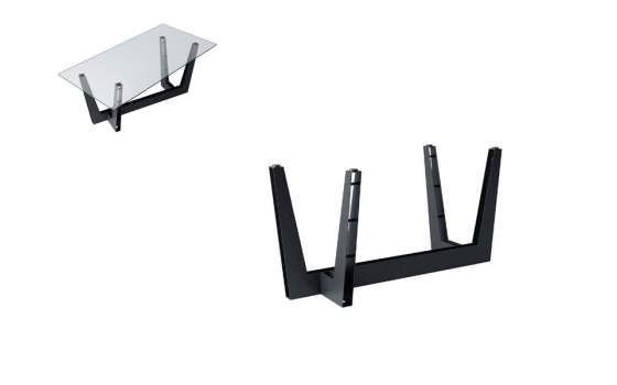 Mesa Salon Acero Cristal Moderna Barcelona Serie Anthon