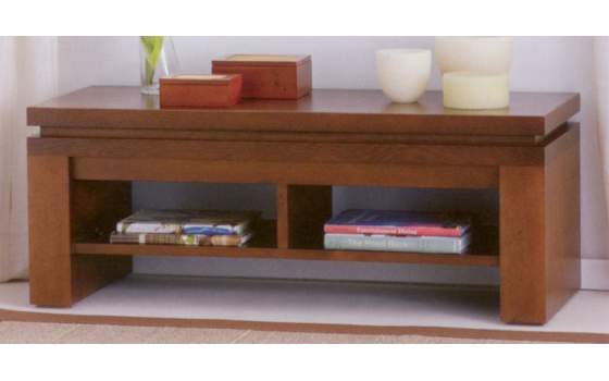 Mesa Television Colonial 2 Estantes Madera Castaño Grueso