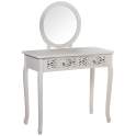 Mesa Tocador Blanca Clasica 2 Cajones Tallados Serie Trados