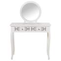 Mesa Tocador Blanca Clasica 2 Cajones Tallados Serie Trados