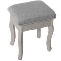 Mesa Tocador Blanca con Taburete Espejo y Joyero Serie Aringer