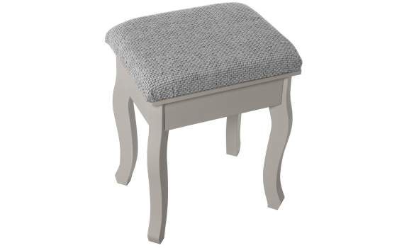 Mesa Tocador Blanca con Taburete Espejo y Joyero Serie Aringer