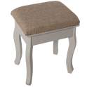 Mesa Tocador Clasica con Espejo y Joyero Blanco Serie Aringer