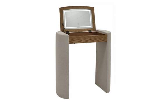 Mesa Tocador con Let Madera y Tapizado Beige Serie Classit Mesa Tocador con Let Madera y Tapizado Beige Serie Classit
