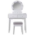 Mesa Tocador con Taburete Color Blanco Luz Led Aringer