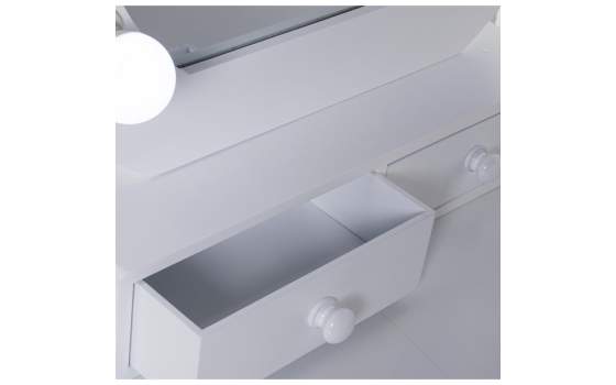 Mesa Tocador con Taburete Color Blanco Luz Led Aringer