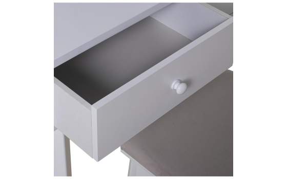 Mesa Tocador con Taburete Color Blanco Luz Led Aringer