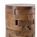 Mesa Trozos Madera de Teca Color Avellana Serie Audoyn