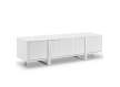 Mesa TV Salon Moderno Blanco 4 Puertas Acanaladas Aisain