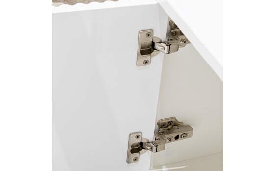 Mesa TV Salon Moderno Blanco 4 Puertas Acanaladas Aisain