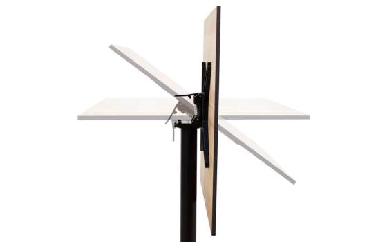 Mesa Velador Abatible Aluminio Negra Serie Adiast