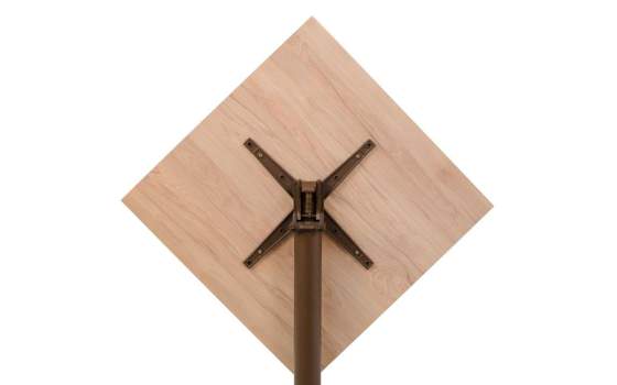 Mesa Velador Abatible Pata Aluminio Color Cafe Adiast