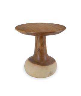 Mesa Velador Redonda Rustica Madera Maciza de Suar Asley