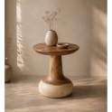 Mesa Velador Redonda Rustica Madera Maciza de Suar Asley