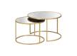 Mesas Nido Actuales Redonda Metal Oro y Espejo Serie Alagon