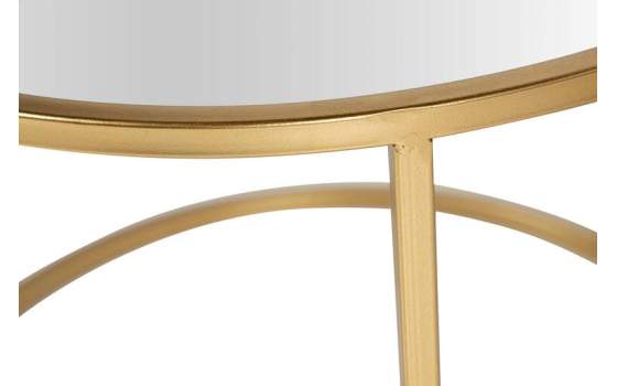 Mesas Nido Actuales Redonda Metal Oro y Espejo Serie Alagon