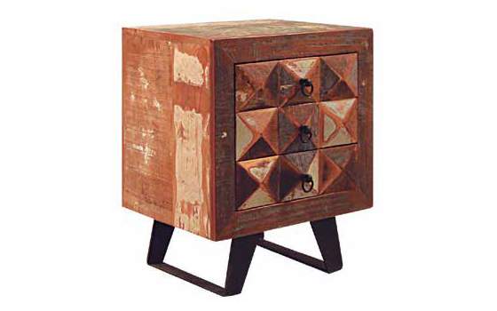 Mesilla 3 Cajones Industrial Vintage Madera Mango Serie Diamante