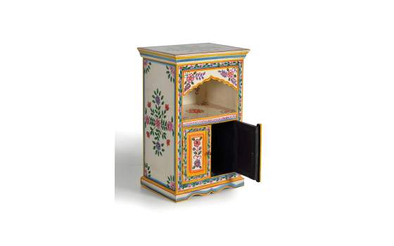 Mesilla Alta 2 Puertas Pintada a Mano Serie Boho