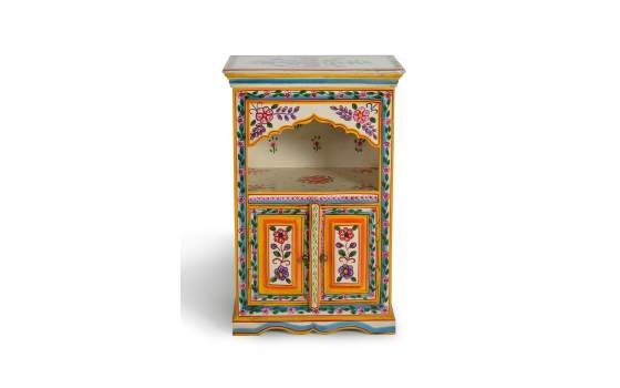 Mesilla Alta 2 Puertas Pintada a Mano Serie Boho
