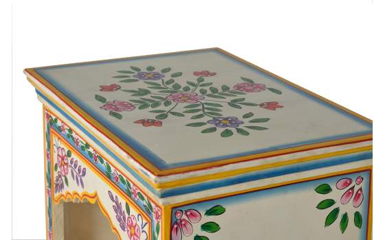 Mesilla Alta 2 Puertas Pintada a Mano Serie Boho