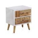 Mesilla Blanca Decape 2 Cajones Madera Reciclada Serie Albost