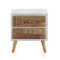 Mesilla Blanca Decape 2 Cajones Madera Reciclada Serie Albost