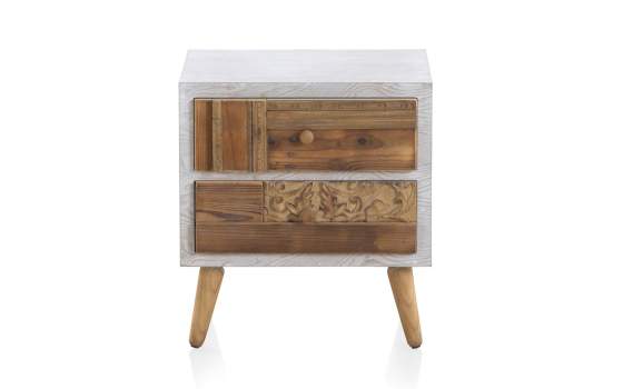 Mesilla Blanca Decape 2 Cajones Madera Reciclada Serie Albost