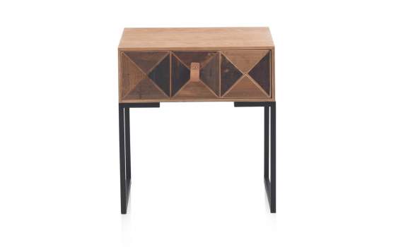 Mesilla de Noche 1 Cajon Tablas Recicladas Serie Aerts