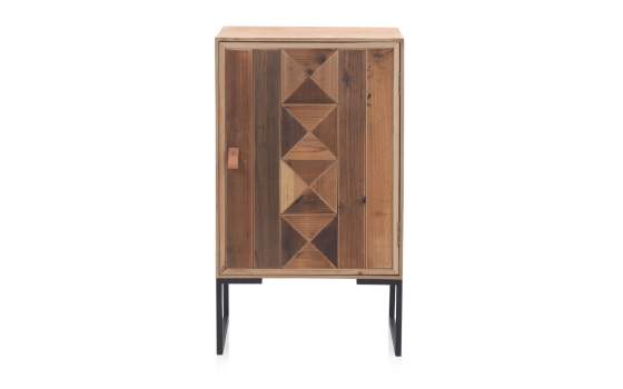 Mesilla de Noche Alta 1 Puerta Tablas Recicladas Serie Aerts