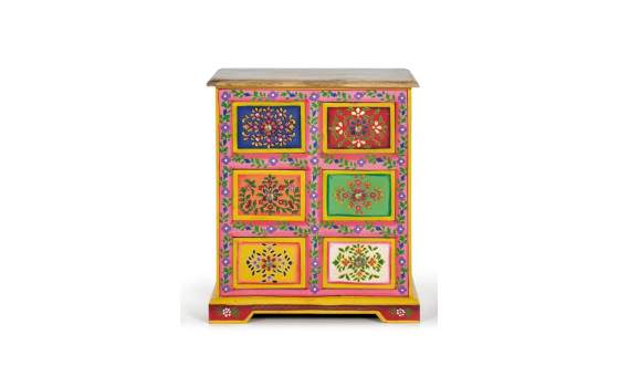 Mesilla Noche 6 Cajones Diseño Oriental Colores Serie Alezcano