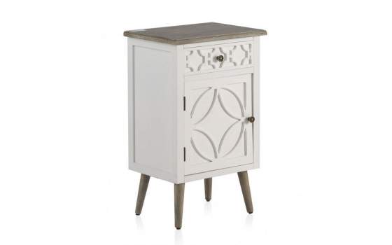 Mesilla Noche Blanca 1 Puerta 1 Cajon  Serie Arpentis