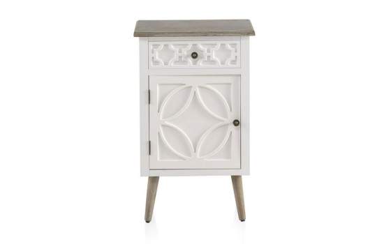 Mesilla Noche Blanca 1 Puerta 1 Cajon  Serie Arpentis