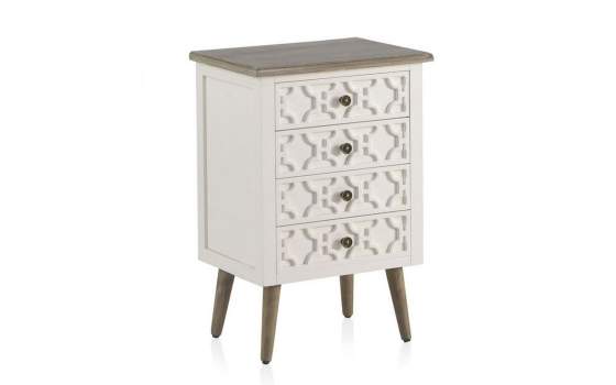 Mesilla Noche Blanca Actual 4 Cajones  Serie Arpentis