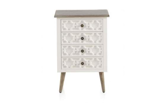 Mesilla Noche Blanca Actual 4 Cajones  Serie Arpentis