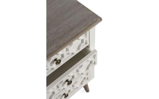 Mesilla Noche Blanca Actual 4 Cajones  Serie Arpentis