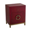 Mesilla Noche Estilo Oriental Rojo 1Cajon Puertas Abrisl