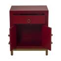 Mesilla Noche Estilo Oriental Rojo 1Cajon Puertas Abrisl