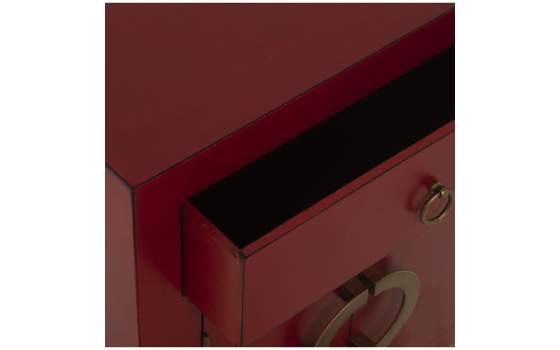 Mesilla Noche Estilo Oriental Rojo 1Cajon Puertas Abrisl
