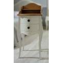 Mesita Noche Bicolor Blanco Copete Madera Estilo Vintage Paris