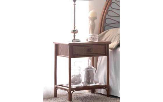 Mesita Noche Dormitorio Rattan Mimbre 1 Cajon Serie Arnist