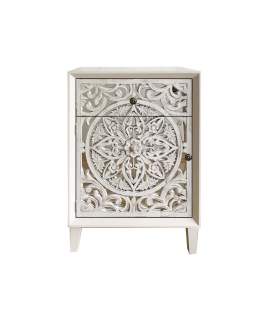 Mesita 1 Cajon 1 Puerta Decorada Mandala y Espejo Arechar