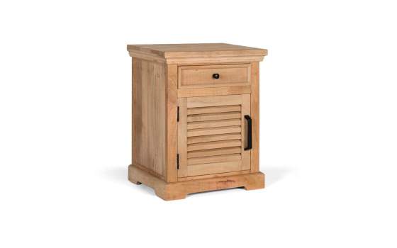 Mesita 1 Cajon Madera Maciza con 1 Puerta de Lamas Ardisna