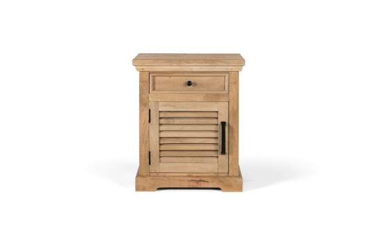 Mesita 1 Cajon Madera Maciza con 1 Puerta de Lamas Ardisna