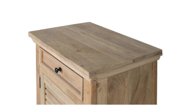 Mesita 1 Cajon Madera Maciza con 1 Puerta de Lamas Ardisna