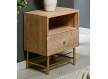 Mesita 1 Cajon Tallado Madera Natural Serie Mirjan