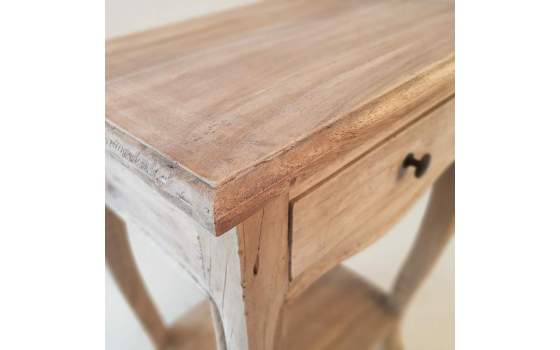 Mesita 1 Cajon y Repisa Industrial Natural Serie Agliata
