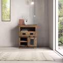 Mesita 1 Puerta Corredera 2 Cajones Estilo Industrial Aibiri