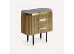 Mesita 2 Cajones Metal Madera Marmol Serie Valbruna