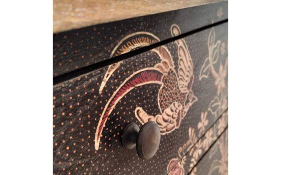 Mesita 3 Cajones Decorados Orientales Serie Batic