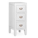 Mesita 3 Cajones Estrecha Colonial en Blanco Serie Everest